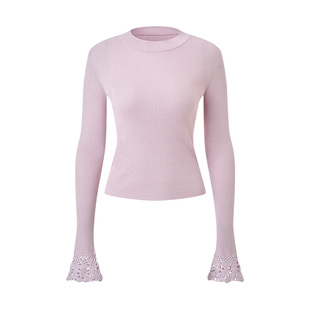 MAXRIENY迪木尔风穿搭套头针织衫羊毛混纺修身打底衫长袖上衣25冬