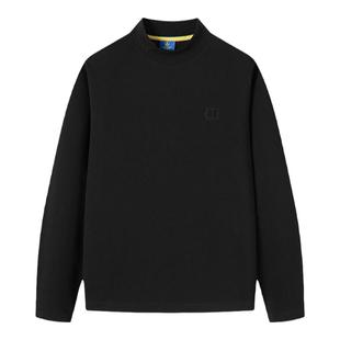 [纯棉]NAVIGARE意大利小帆船黑色休闲卫衣男秋半高领打底套头衫