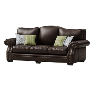 时余伯纳德沙发美式复古乡村真皮沙发法式中古风大小户型客厅沙发