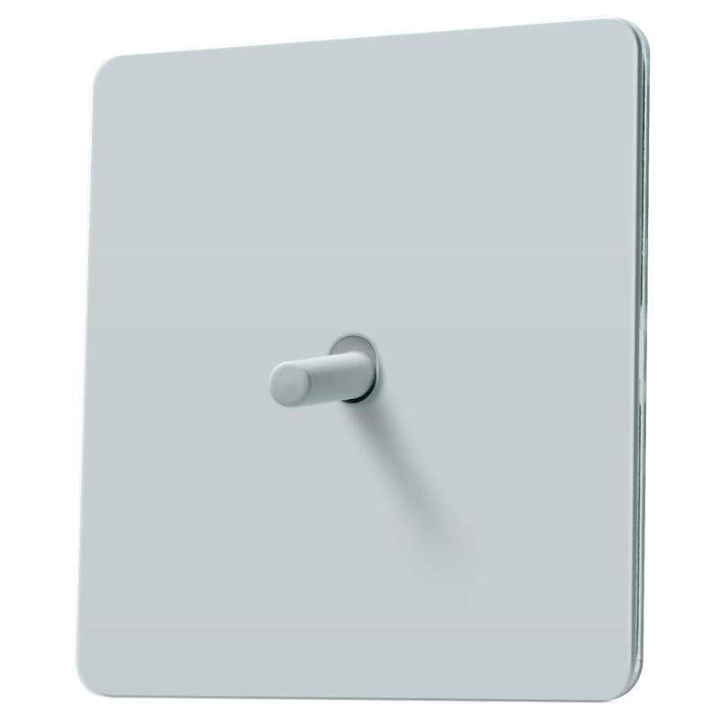 超薄复古美学开关86型插座不锈钢面板烤漆哑白黄铜拨杆单开极简风