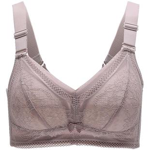 芬腾内衣女蕾丝性感无钢圈防下垂大胸显小胸罩全罩杯聚拢上托文胸