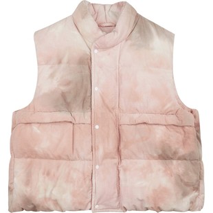 蓬马大童羽绒服马甲工装晕染设计秋冬装男女儿童pomme de terre