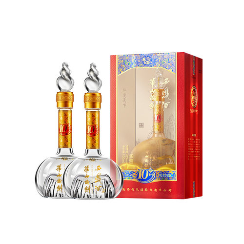 官方直营●华山论剑西凤酒45度10年双瓶白酒凤香型送礼500ml*2