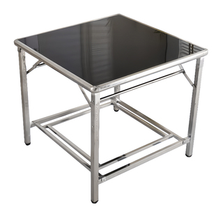 不锈钢烤火桌可折叠烤火架子加厚正方形家用多功能取暖棋牌四方桌