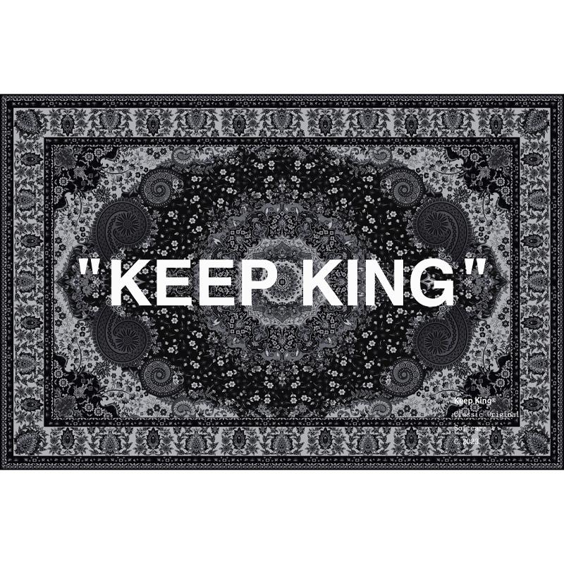 OW联名KEEP KING潮牌地毯腰果花适宜家居客厅卧室鞋墙床边可定制