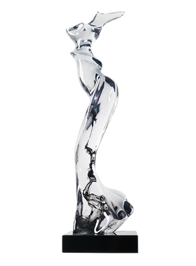 迎风飘舞透明树脂艺术雕塑摆件