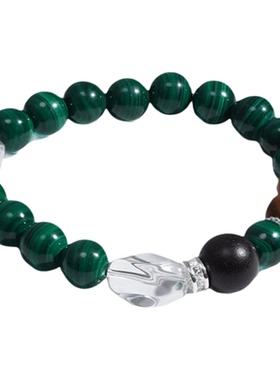 绽木&普陀山联名 孔雀石老山檀手串【一路绿灯】成长礼纪念品