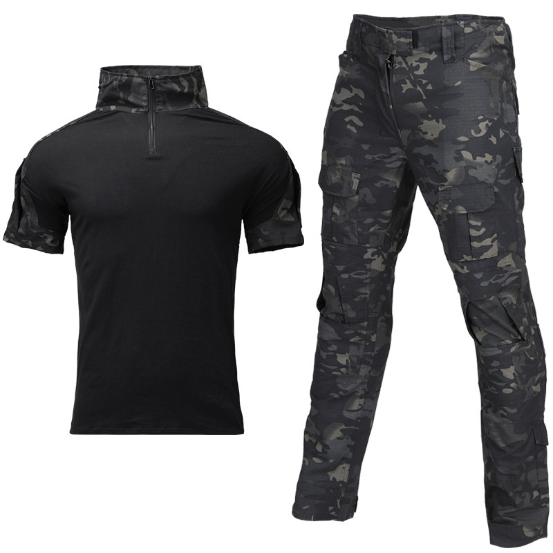夏季蛙服战术套装短袖迷彩服套装作训外套/套装/野战