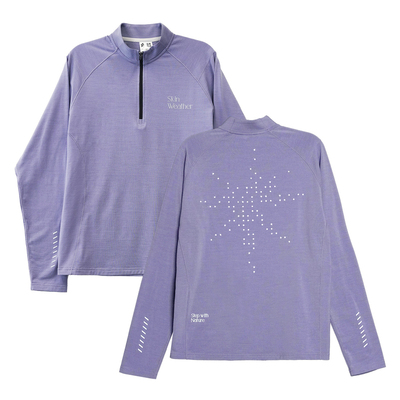 体表气候 星图半拉链长袖美利奴羊毛加绒印花立领保暖卫衣秋冬女