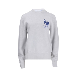 Burberry博柏利女士镜面马头图案羊毛圆领针织衫女春秋XY