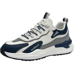 海澜之家男士运动鞋2025新款爆款男鞋秋冬季加绒棉靴皮面老爹鞋潮