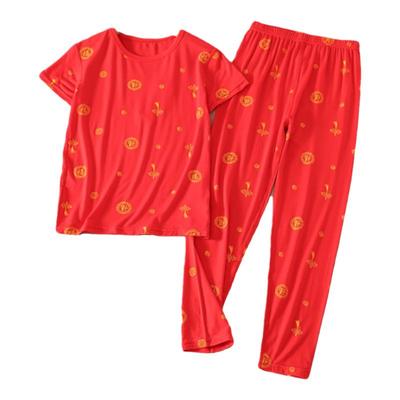 儿童本命年内衣套装短袖长裤睡衣