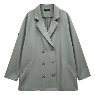 西装外套女大码春装独特上衣超好看女装胖mm宽松藏肉遮肚子巨显瘦