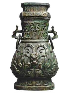 仿古青铜器颂壶青铜方壶摆件