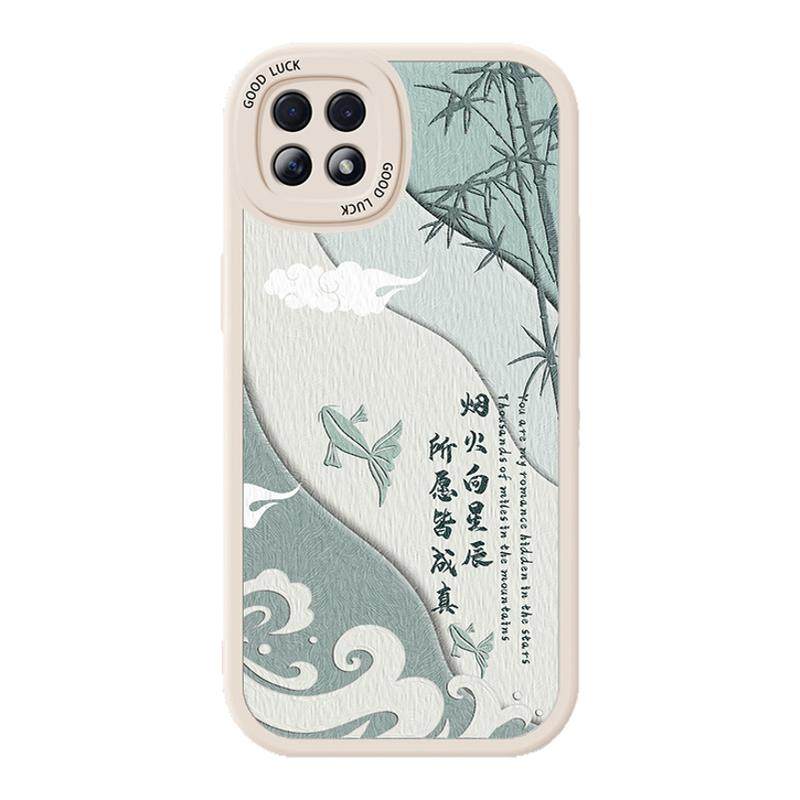 适用OPPOA72手机壳OPPO A57 5G硅胶小羊皮国风A53带挂绳A56S保护套725全包n防摔575软壳PDYM20钢化膜0pp0女