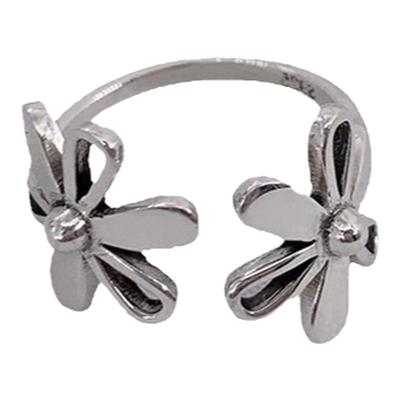 srrmhyn复古做旧镂空花朵戒指