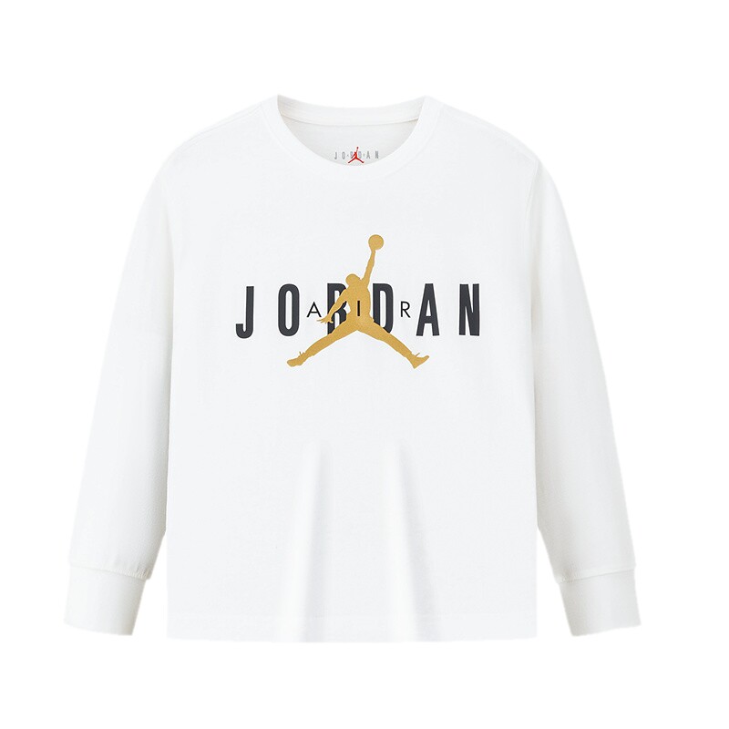 JORDAN儿童纯棉长袖T恤春秋款男童女童飞人logo青少年中大童上衣