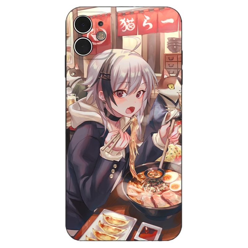 日系猫咪拉面动漫女孩手机壳适用iPhone16硅胶14/12/13苹果15ProMax全包华为小米/OPPO/VIVO安卓保护软壳