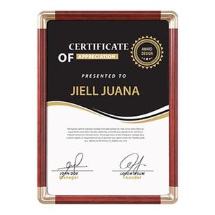 仿铜圆角证书框摆台a4A3专利授权书相框定制企业荣誉墙展示框挂墙