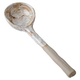 巷子尾〖手工粗陶勺子〗日式勺子调羹吃饭勺陶瓷长柄搅拌勺甜品勺