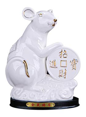 陶瓷十二生肖风水白色全套摆件