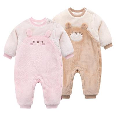 拉比婴儿毛绒连体衣80g夹棉