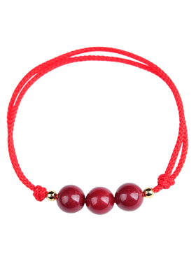 真品天然朱砂红绳手链女男编织