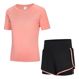 女童运动服套装夏季短袖速干跑步健身网球羽毛球训练服儿童瑜伽服