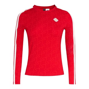 Adidas阿迪达斯2026新年款女子舒适休闲修身长袖T恤KW4676 KW4678