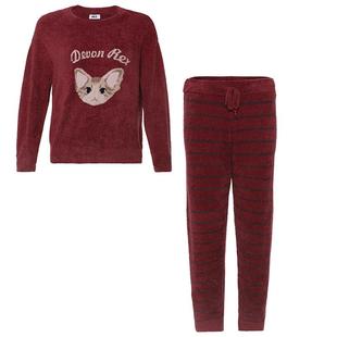 【德文撸猫绒】爱美丽睡衣女秋冬中厚滑软弹力舒适情侣家居服套装