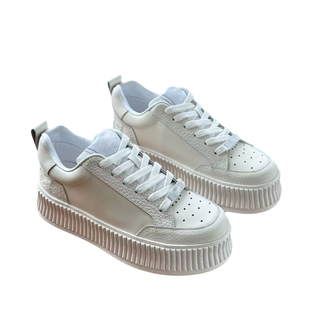 顶版小香风厚底松糕小白鞋女2026春新款增高真皮百搭休闲松糕板鞋