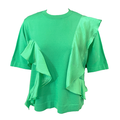 ROSEMOO/容子木25春商场同款亲肤温暖拼接款短袖上衣RSS1TP318C