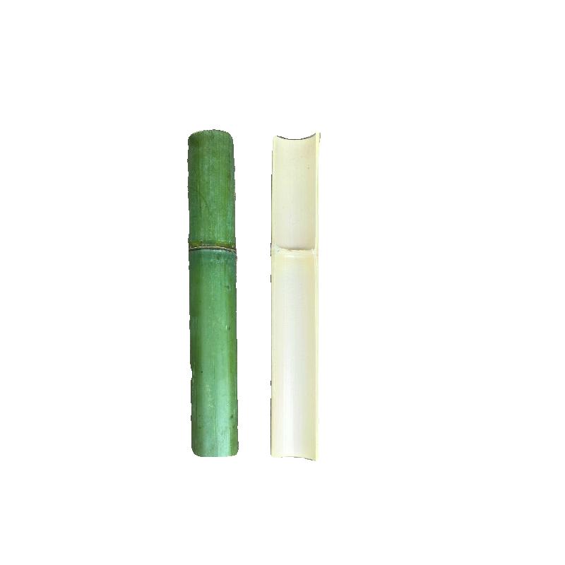 新鲜竹子对半开庭院竹流水引水渠接水竹筒水管贴墙栅栏装饰竹片