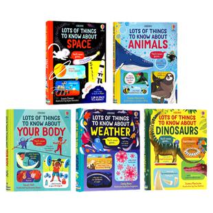 Usborne科普绘本7册英文原版 Lots of Things to Know About Your Body/Animals/Space/Weather 探索人体动物太空天气恐龙儿童百科