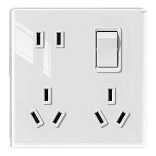 国际电工86型暗装一开八孔开关插座面板多功能带开关六孔十孔超薄