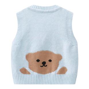 婴儿马甲春装男宝宝针织开衫小背心儿童春秋外穿毛衣男童马夹坎肩