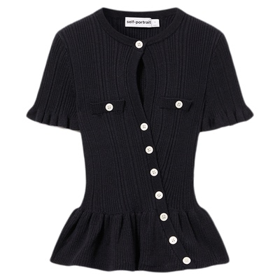 self-portrait短袖针织毛衫