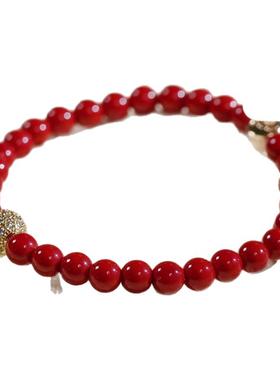 天然红瓷手链本命年转运礼物
