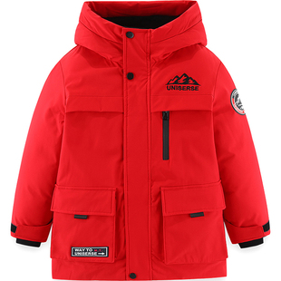 雪中飞儿童羽绒服2025新款洋气男童中大童女童中长款羽绒服冬外套
