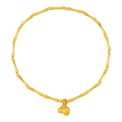 【中国黄金官方店】足金5G竹节葫芦手链时尚简约气质新品百搭首饰