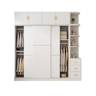 衣柜卧室家用简易出租房用实木2026新款爆款推拉门小户型儿童衣橱