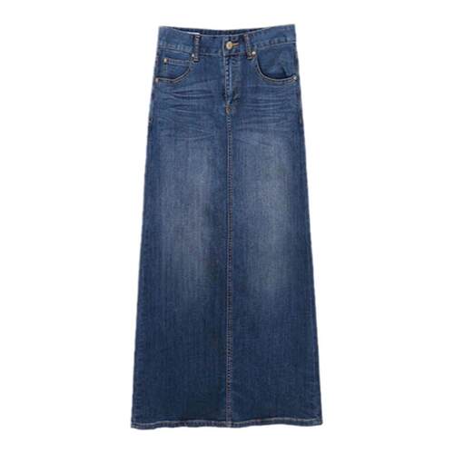 vintage牛仔长裙做旧千禧蹦迪复古女孩中长款牛仔半身裙女秋新款