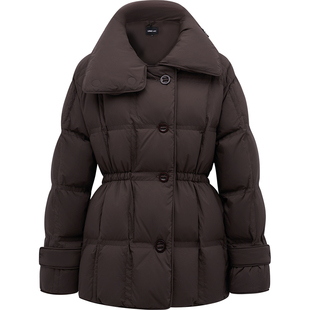 LINCCHIC金羽杰2025年冬季新款翻领羽绒服大衣感短款羽绒服女2256