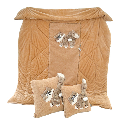 猫咪加厚加绒抱枕被子两用车上枕