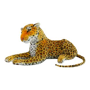 仿真豹子毛绒玩具公仔猎豹美洲豹中大号老虎狮子卧室摆件摄影道具
