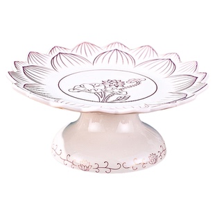 新款莲花供盘佛前贡品托盘家用上供专用盘子供奉贡品盘供佛水果盘