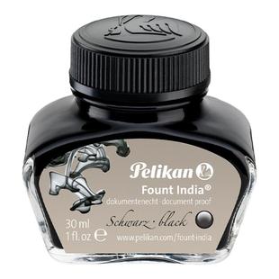 Pelikan百利金Fount india永固黑文件墨水极致黑文档墨水碳素黑色墨水官方旗舰店30ml碳黑墨水钢笔墨水
