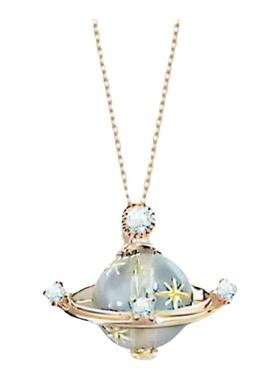 D色莫桑石行星可转动项链轻奢