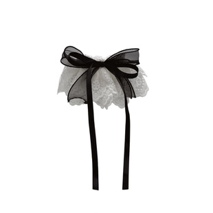 韩国蕾丝裙摆蝴蝶结低马尾发夹2025新款法式甜心公主半扎发头饰女