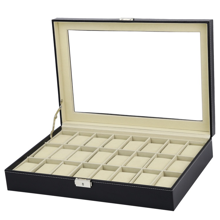 PU皮手表盒24位展示时尚盒手表手表收纳盒盒盒手表木质手表柜台